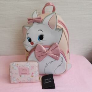Loungefly Pink and Gray Disney Marie Backpack